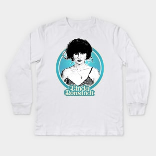 Linda Ronstadt /\/ Original 1970s Style Fan Art Design Kids Long Sleeve T-Shirt